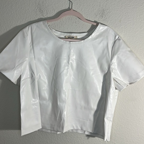 Anthropologie women’s Porridge Collin Faux Leather Top - Picture 9 of 10